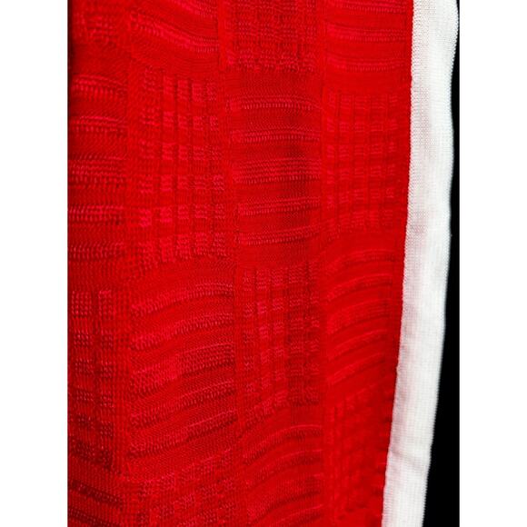 Ming Wang Red White Black Knit Open Jacket Cardigan Petite Extra Small Old Money - Picture 7 of 9